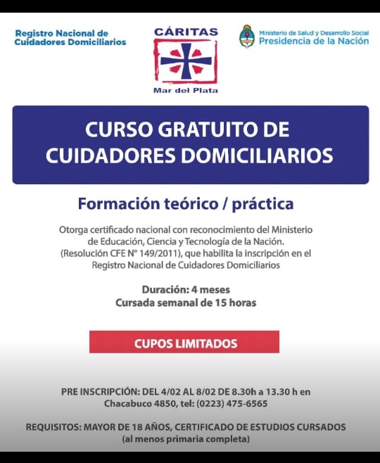 Curso gratuito de cuidador domiciliario