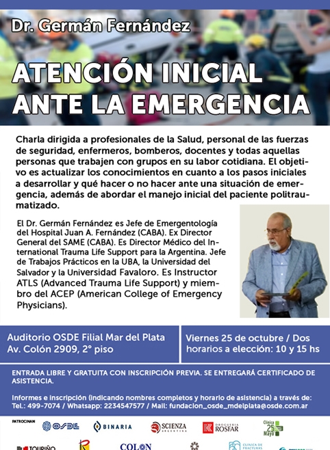 Charla médica gratuita sobre la atención inicial ante la emergencia