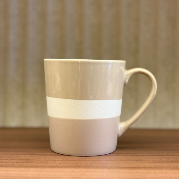 Mug Porcelana Rayas Beige